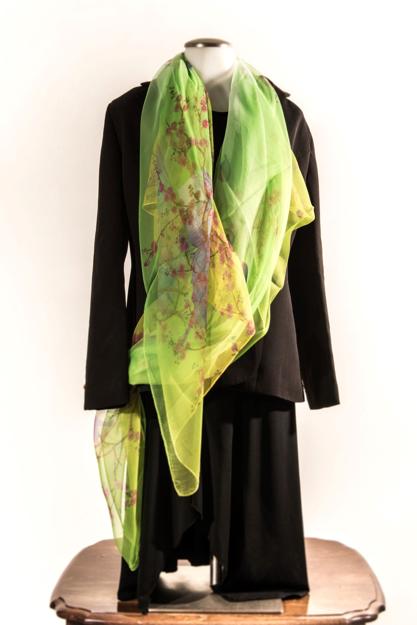 Assorted Greens with Yellow & Red Silk Scarf