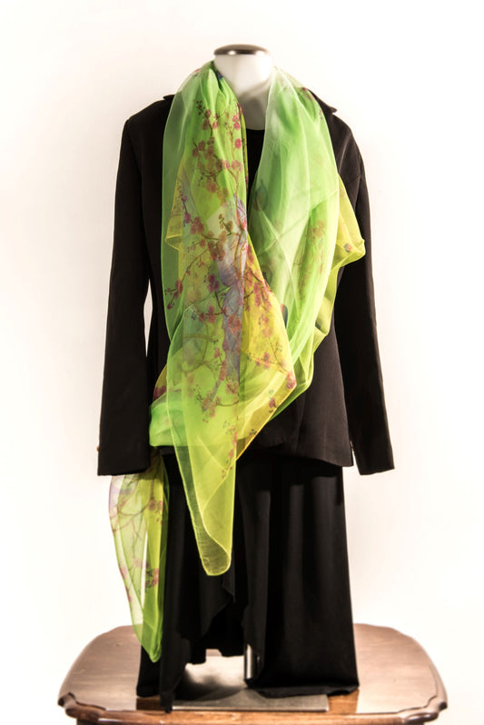 Assorted Greens with Yellow & Red Silk Scarf