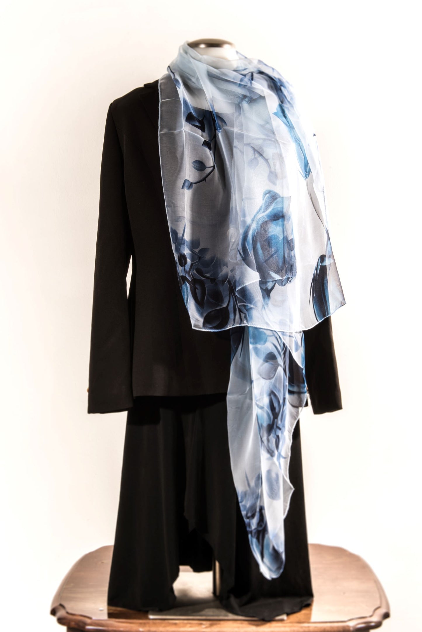 Blue Tulips Silk Scarf