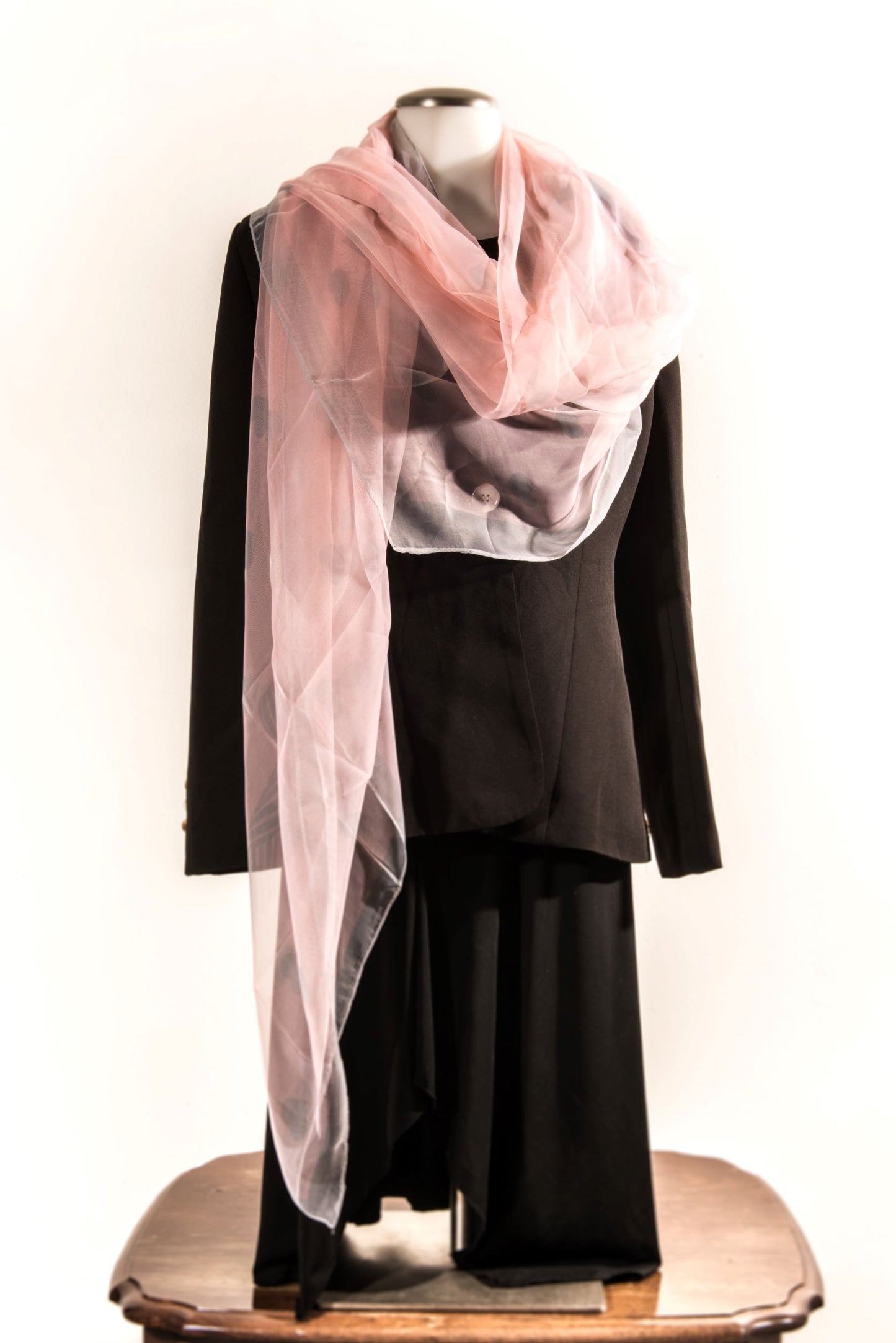 Peach Hearts Silk Scarf