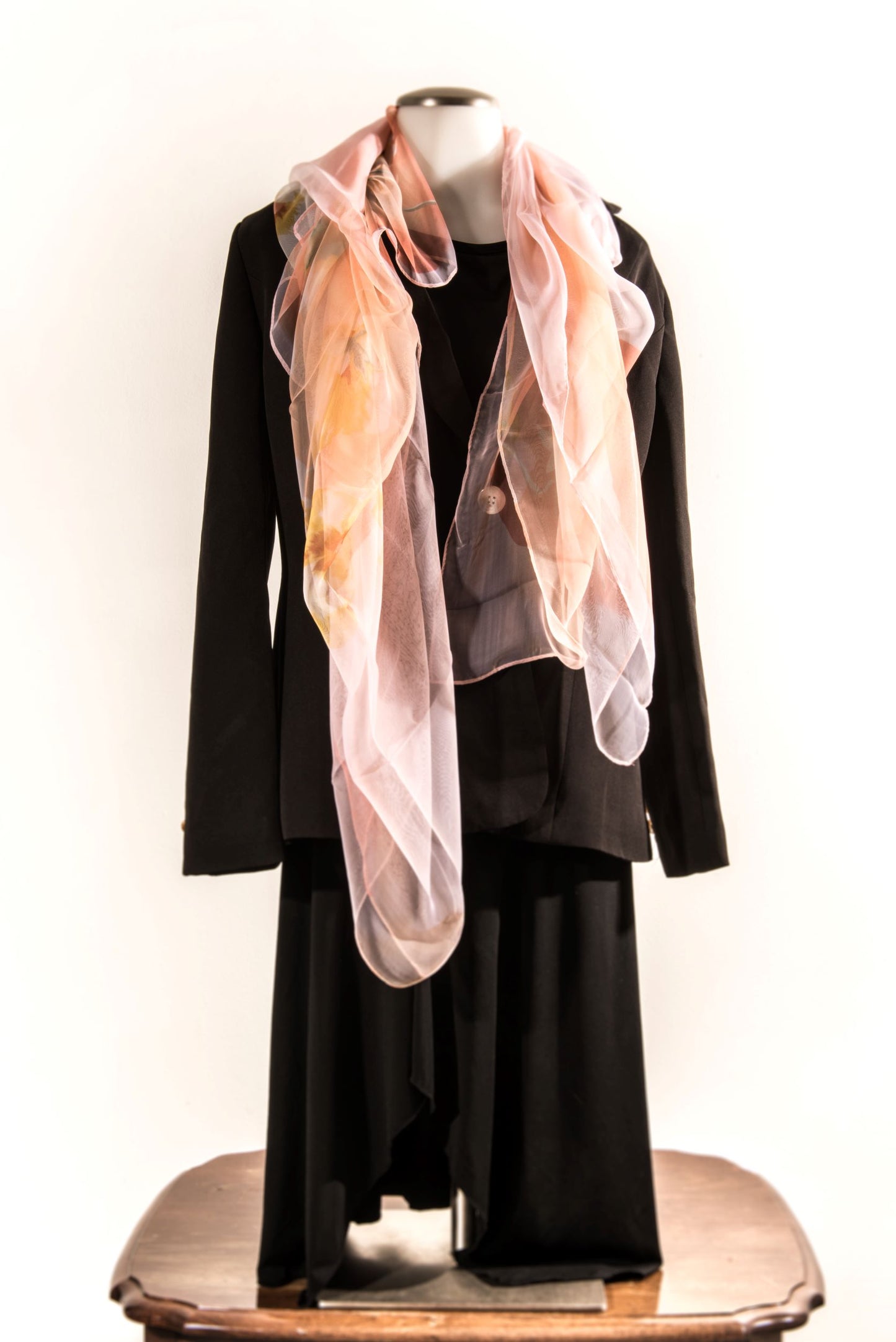 Orange & Yellow Floral Silk Scarf