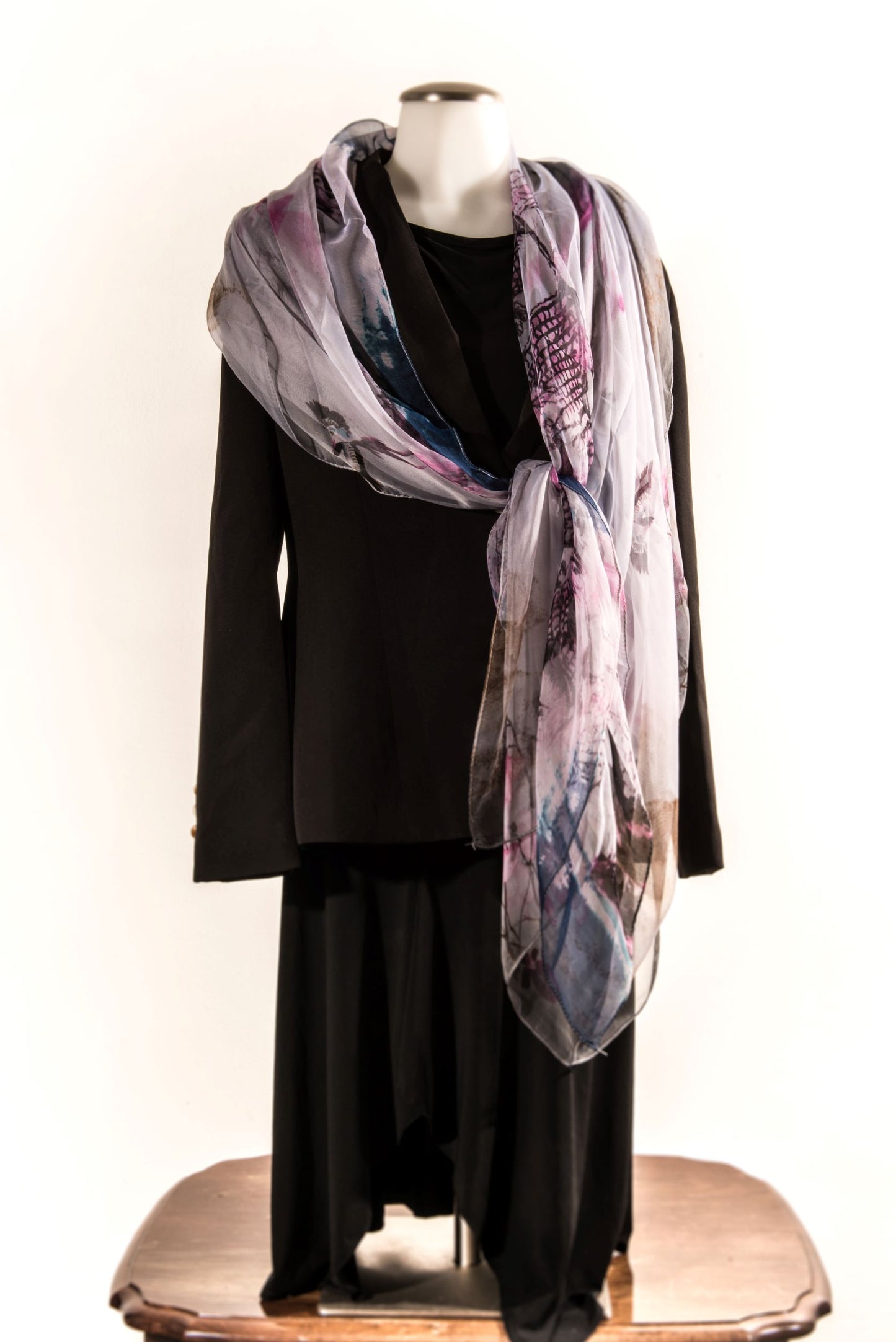 Shades of Violet Silk Scarf